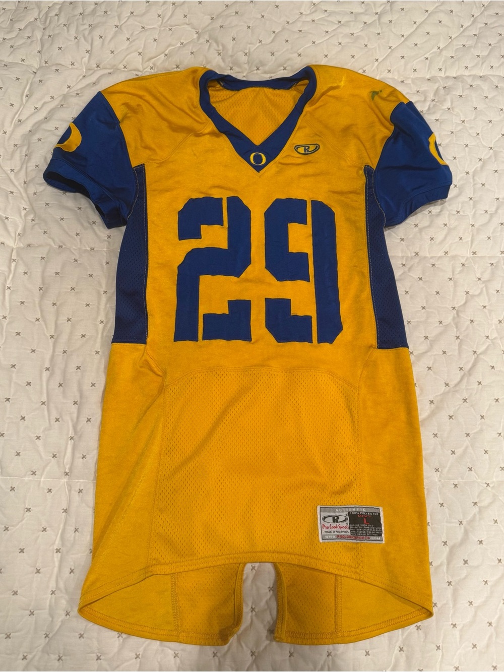 Russell Athletic Youth Yellow and Blue #29 Football Jersey